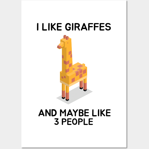 I like giraffes and maybe like 3 people Wall Art by Screamingcat